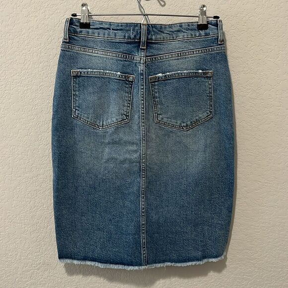 ANTHROPOLOGIE Pilcro and the Letterpress Denim Pencil Midi Skirt, Size 2 - Picture 5 of 8